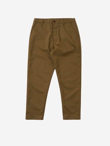 UNIVERSAL WORKS Chino Military khaki in misto cotone spazzolato Polytech Fango