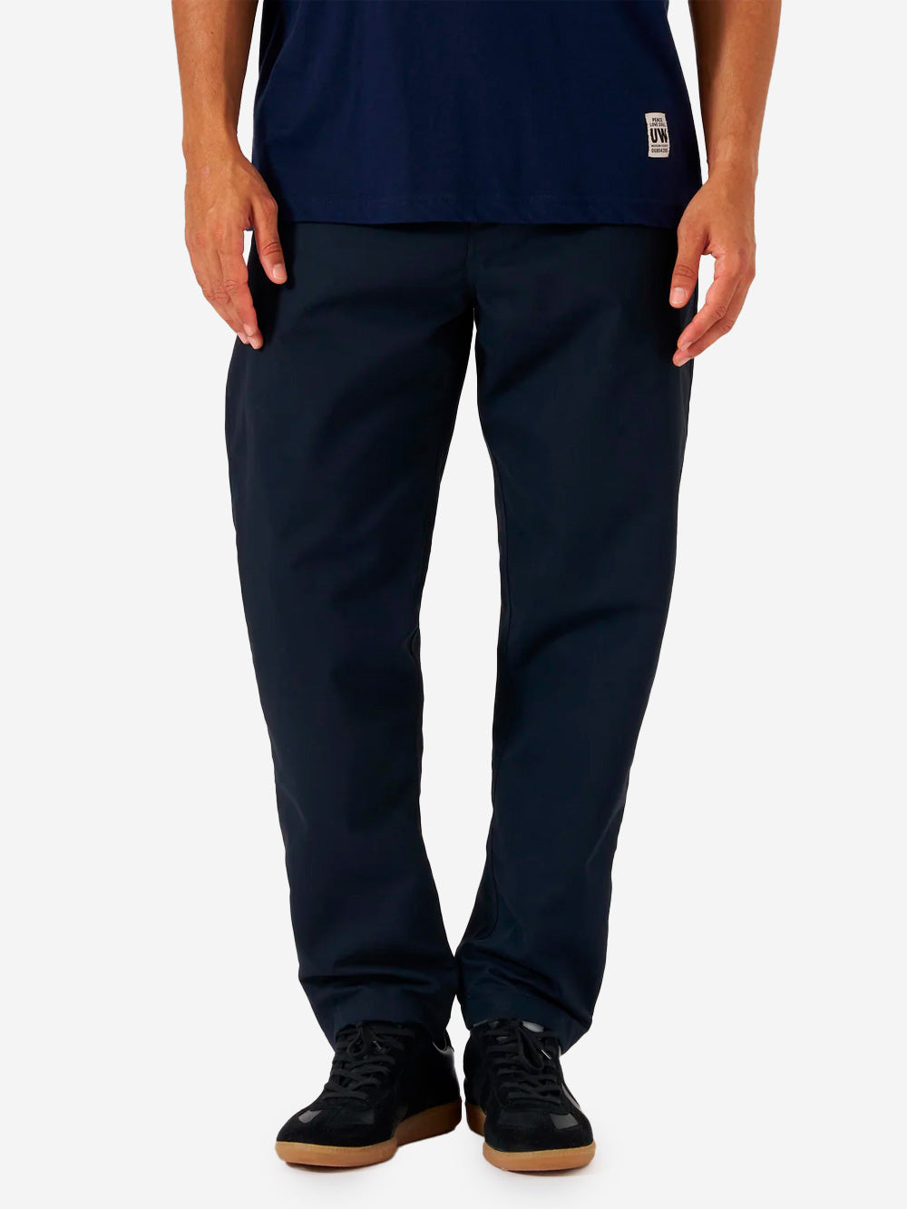 UNIVERSAL WORKS Chino Military blu in misto cotone spazzolato Polytech Blu scuro Urbanstaroma
