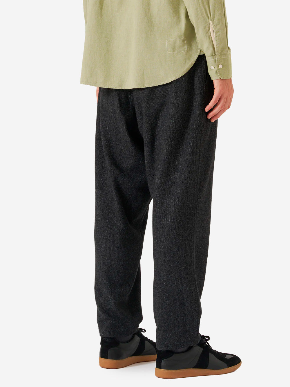 UNIVERSAL WORKS Pantaloni casual pleated Moleskin misto lana grigi Grigio Urbanstaroma