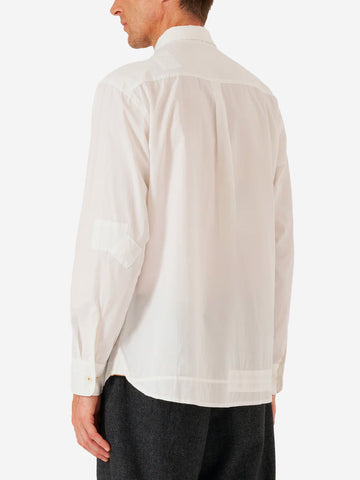 UNIVERSAL WORKS Camicia bianca patched in popeline di cotone Bianco