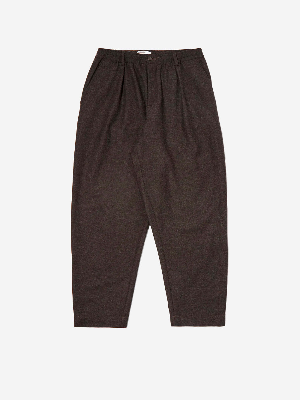 UNIVERSAL WORKS Pantaloni casual pleated Italian tweed marroni Marrone Urbanstaroma