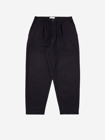 UNIVERSAL WORKS Pantaloni casual pleated Italian tweed blu Blu scuro