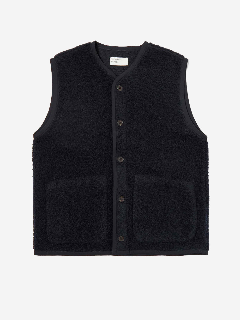 UNIVERSAL WORKS Gilet blu navy in pile Lancaster Blu scuro Urbanstaroma