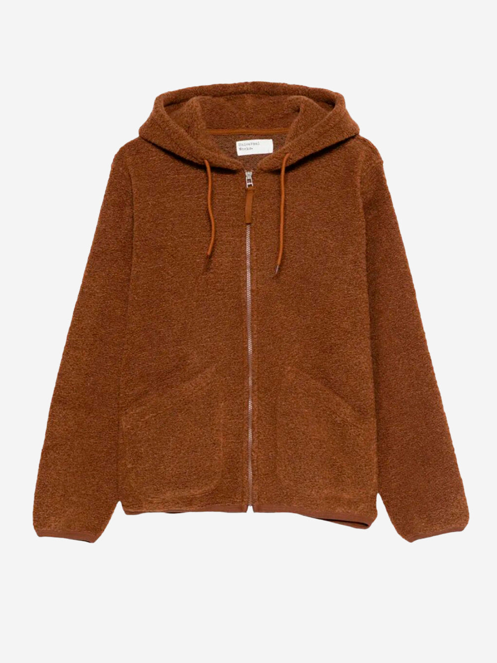 UNIVERSAL WORKS Felpa con cappuccio in pile di lana Cammello Urbanstaroma