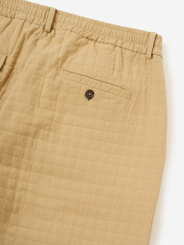 UNIVERSAL WORKS Pantaloni Oxford in cotone ripstop trapuntato Sabbia