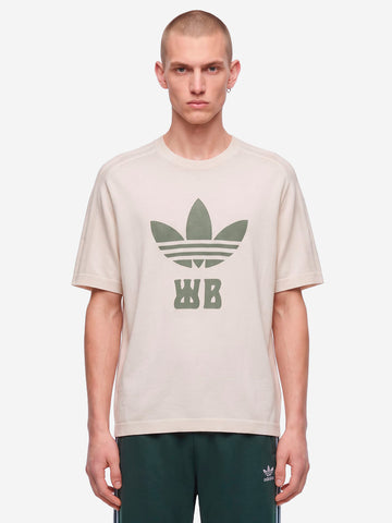 ADIDAS x Wales Bonner t-shirt jacquard bianca Beige