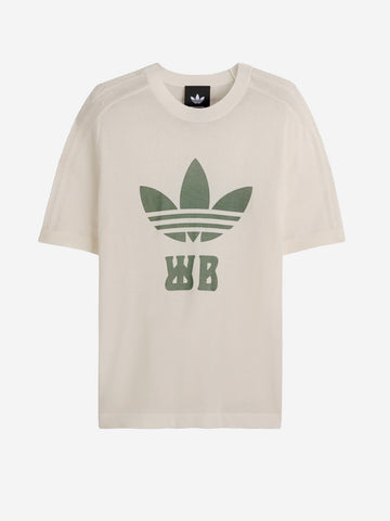 ADIDAS x Wales Bonner t-shirt jacquard bianca Beige