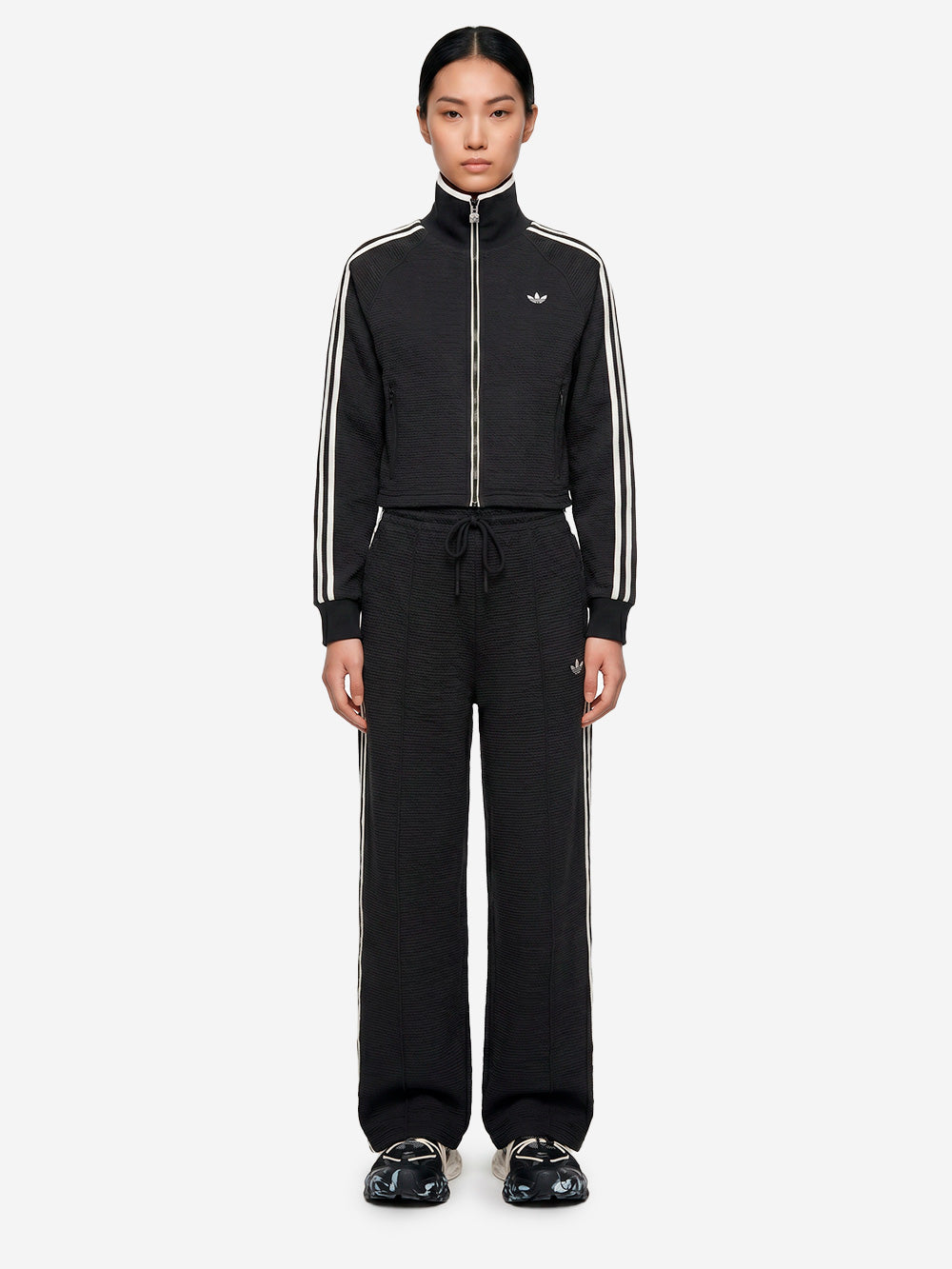 ADIDAS ORIGINALS Track top Firebird jacquard nero Nera bianca Urbanstaroma