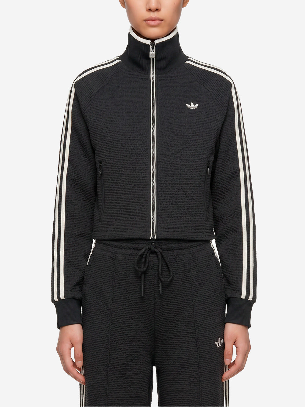 ADIDAS ORIGINALS Track top Firebird jacquard nero Nera bianca Urbanstaroma