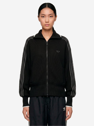 ADIDAS ORIGINALS Track top nero 'Firebird' in maglia spessa Nero grigio