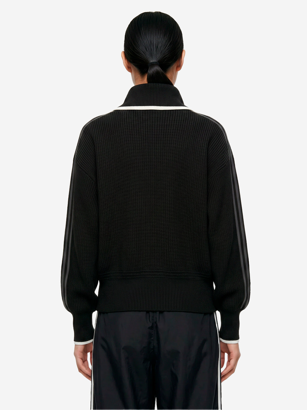 ADIDAS ORIGINALS Track top nero 'Firebird' in maglia spessa Nero grigio Urbanstaroma