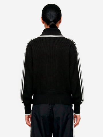 Track top nero 'Firebird' in maglia spessa