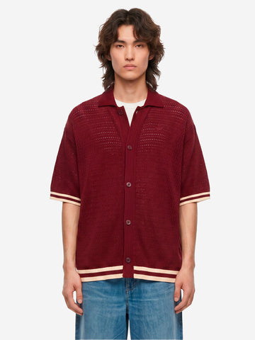 ADIDAS ORIGINALS Cardigan in maglia crochet bordeaux 'Munich' con bottoni Bordeaux