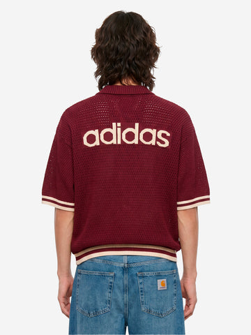 ADIDAS ORIGINALS Cardigan in maglia crochet bordeaux 'Munich' con bottoni Bordeaux