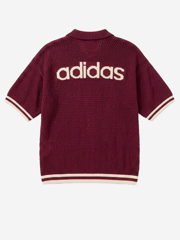 ADIDAS ORIGINALS Cardigan in maglia crochet bordeaux 'Munich' con bottoni Bordeaux