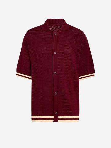 ADIDAS ORIGINALS Cardigan in maglia crochet bordeaux 'Munich' con bottoni Bordeaux