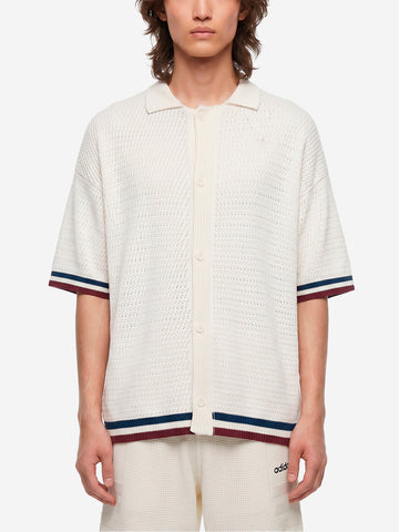 ADIDAS ORIGINALS Cardigan in maglia crochet bianco 'Munich' con bottoni Bianco