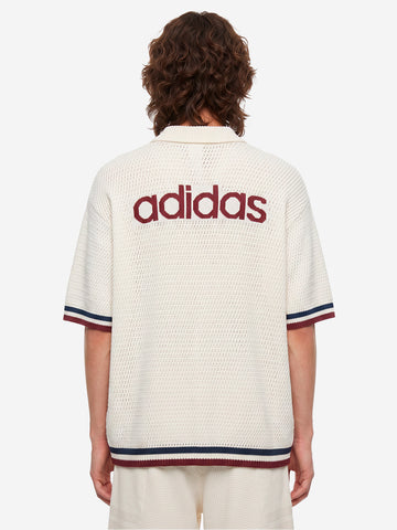 ADIDAS ORIGINALS Cardigan in maglia crochet bianco 'Munich' con bottoni Bianco