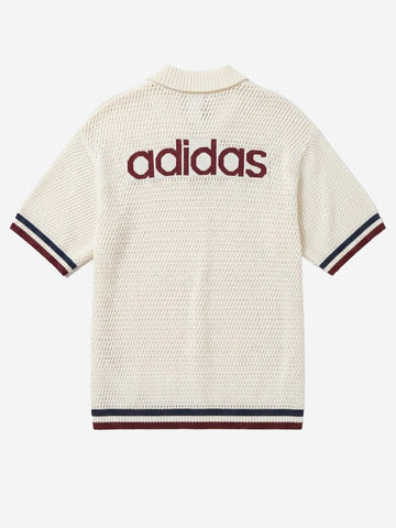 ADIDAS ORIGINALS Cardigan in maglia crochet bianco 'Munich' con bottoni Bianco