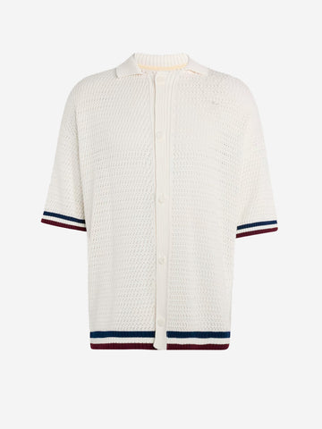 ADIDAS ORIGINALS Cardigan in maglia crochet bianco 'Munich' con bottoni Bianco