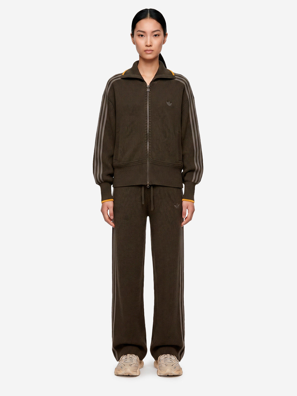 ADIDAS ORIGINALS Track top marrone 'Firebird' in maglia spessa Marrone Urbanstaroma