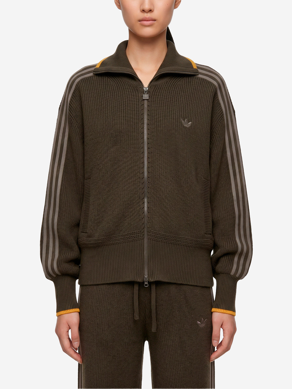 ADIDAS ORIGINALS Track top marrone 'Firebird' in maglia spessa Marrone Urbanstaroma