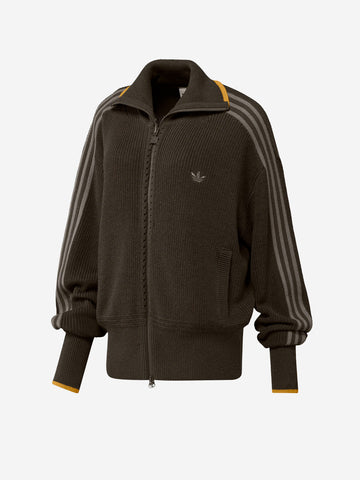 ADIDAS ORIGINALS Track top marrone 'Firebird' in maglia spessa Marrone