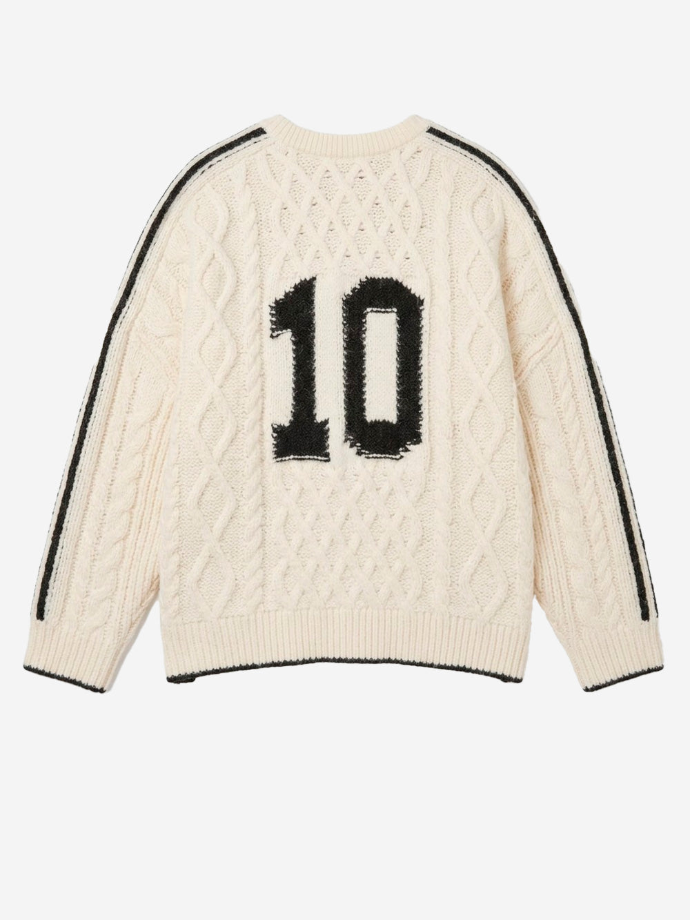 ADIDAS ORIGINALS Maglione a trecce bianco crema con ricami Bianco nero Urbanstaroma