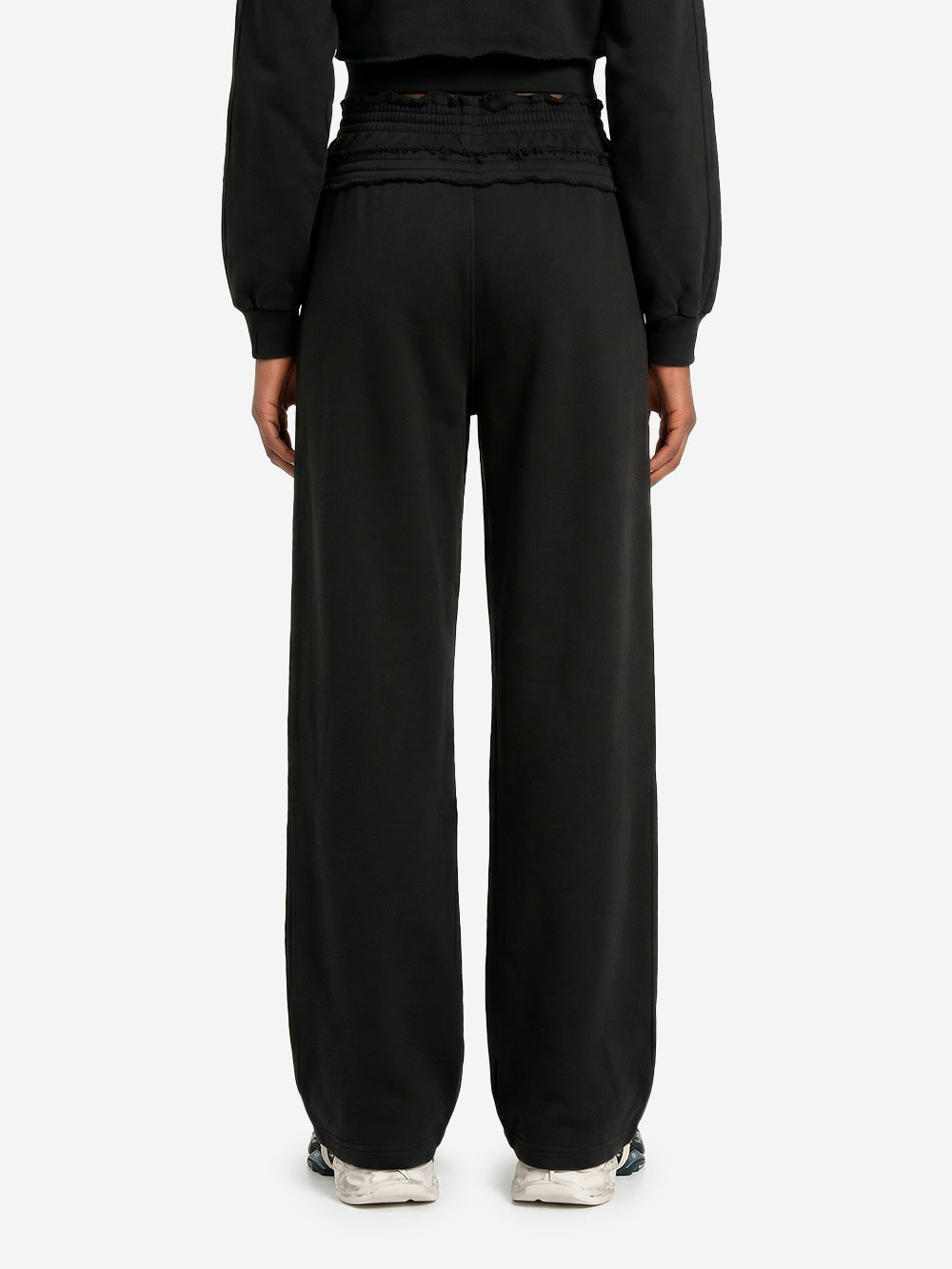 ADIDAS ORIGINALS Pantaloni neri in French Terry con doppio girovita Nero Urbanstaroma