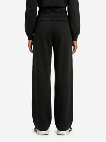 ADIDAS ORIGINALS Pantaloni neri in French Terry con doppio girovita Nero