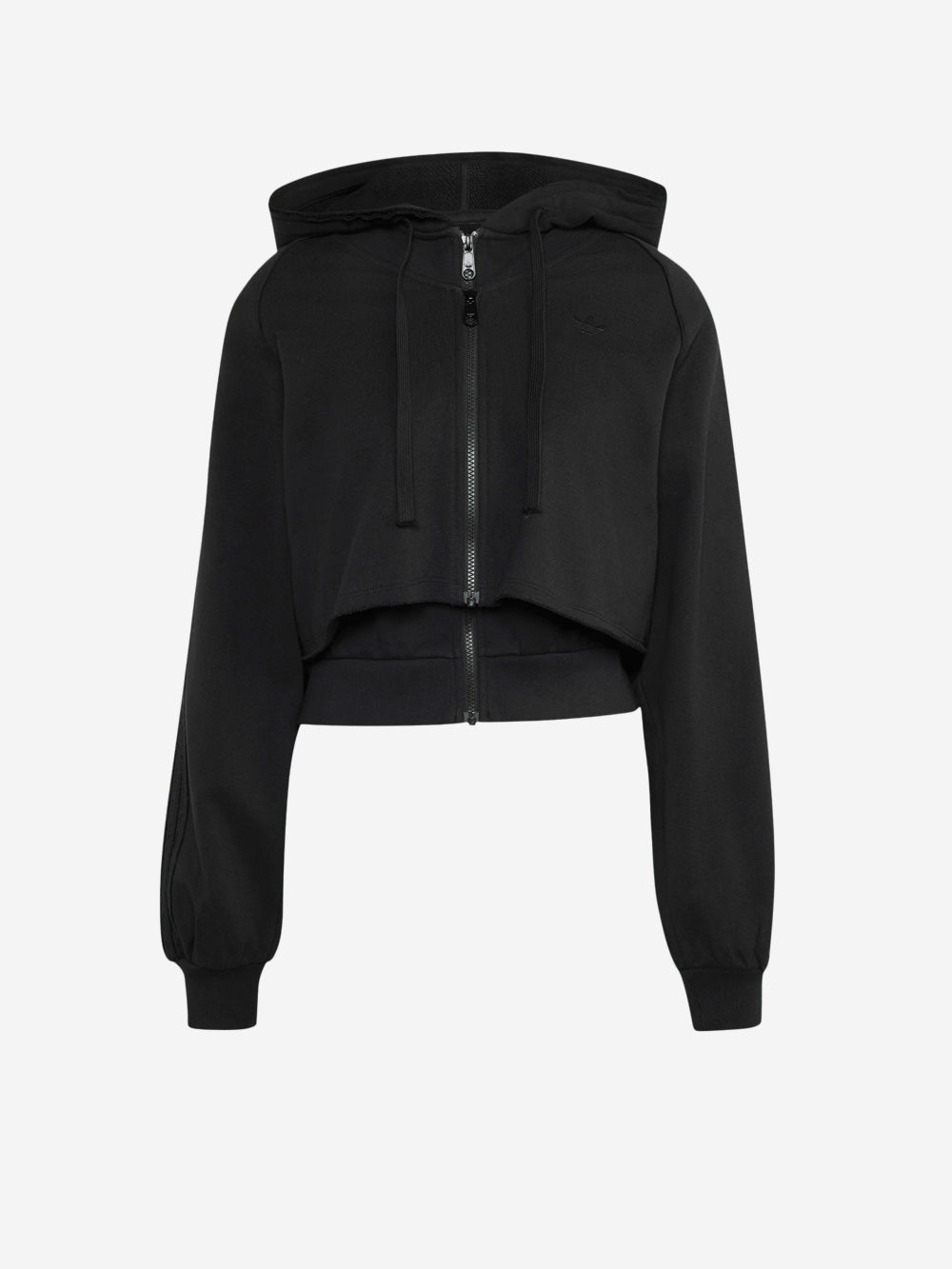 ADIDAS Felpa nera con cappuccio a doppio strato Nero Urbanstaroma