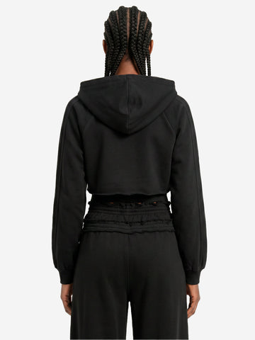 ADIDAS Felpa nera con cappuccio a doppio strato Nero