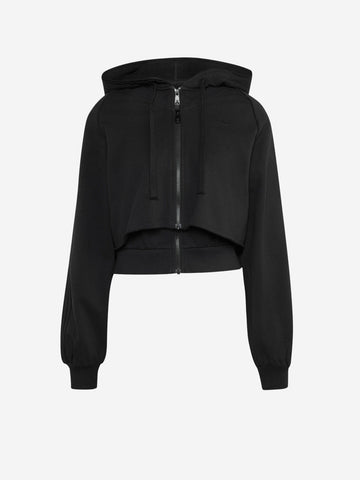 ADIDAS Felpa nera con cappuccio a doppio strato Nero