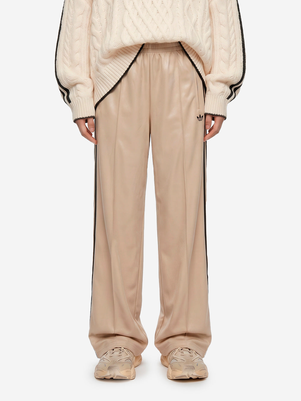ADIDAS ORIGINALS Pantaloni loose 'Firebird' beige con stripes nere Beige Urbanstaroma