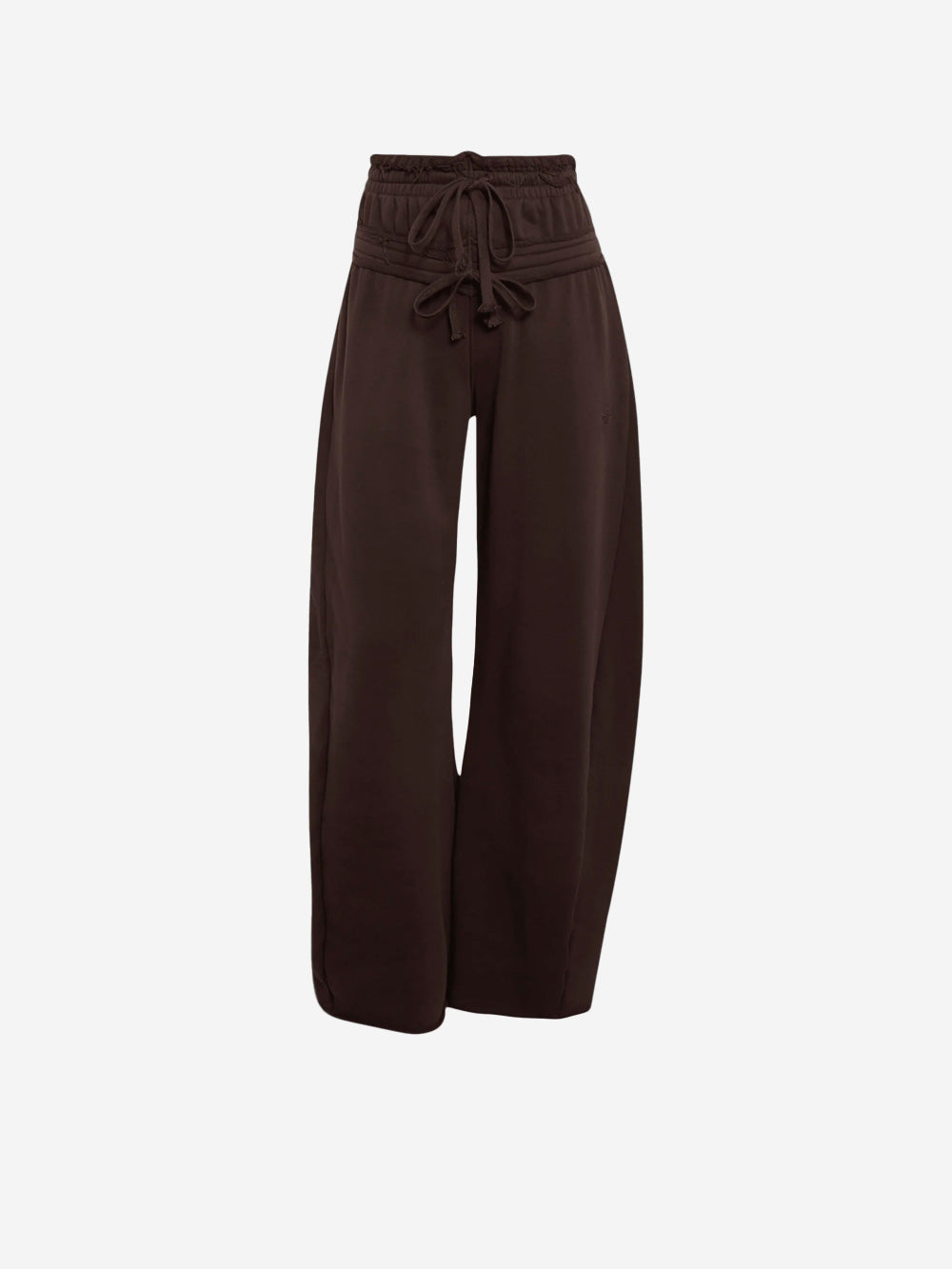 ADIDAS ORIGINALS Pantaloni marroni in French Terry con doppio girovita Marrone Urbanstaroma