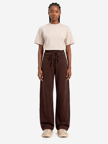 ADIDAS ORIGINALS Pantaloni marroni in French Terry con doppio girovita Marrone