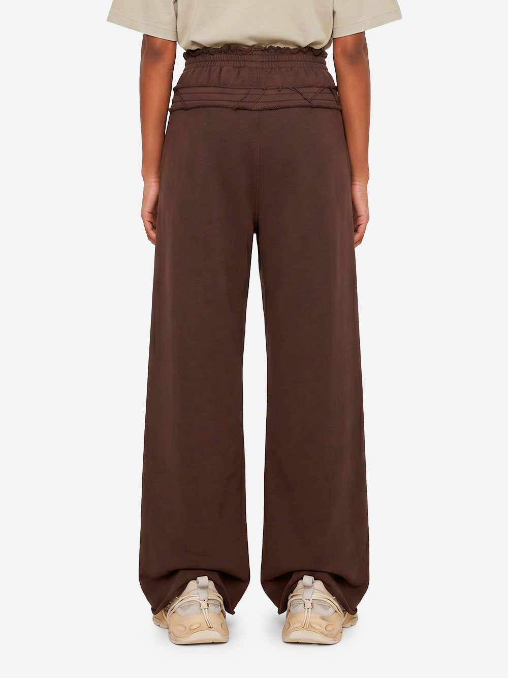 ADIDAS ORIGINALS Pantaloni marroni in French Terry con doppio girovita Marrone Urbanstaroma