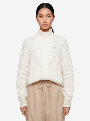 ADIDAS ORIGINALS Giacca Firebird bianca in maglia intrecciata Bianco