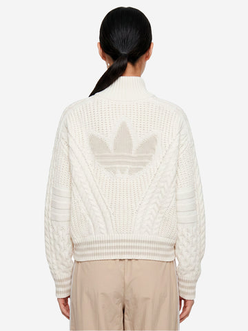 ADIDAS ORIGINALS Giacca Firebird bianca in maglia intrecciata Bianco