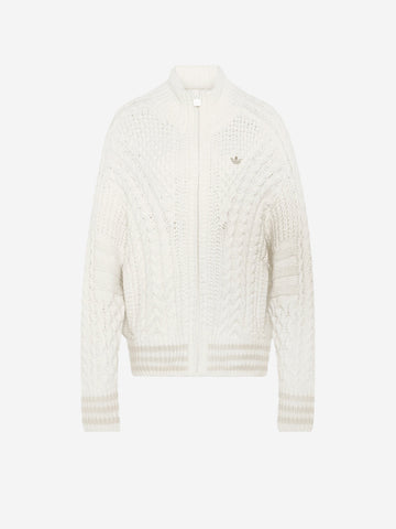 ADIDAS ORIGINALS Giacca Firebird bianca in maglia intrecciata Bianco