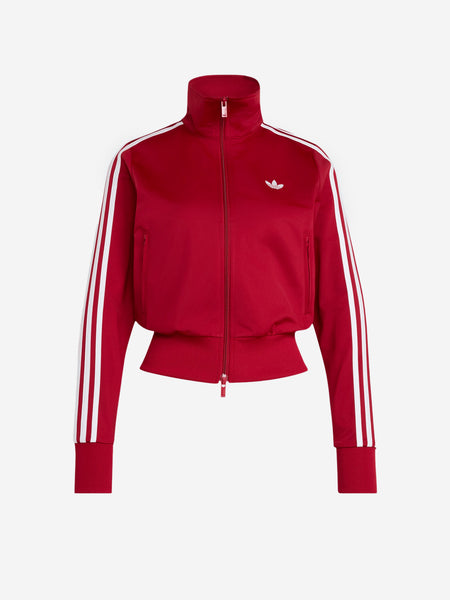 ADIDAS Red 'Firebird' track jacket with funnel neck KV9553