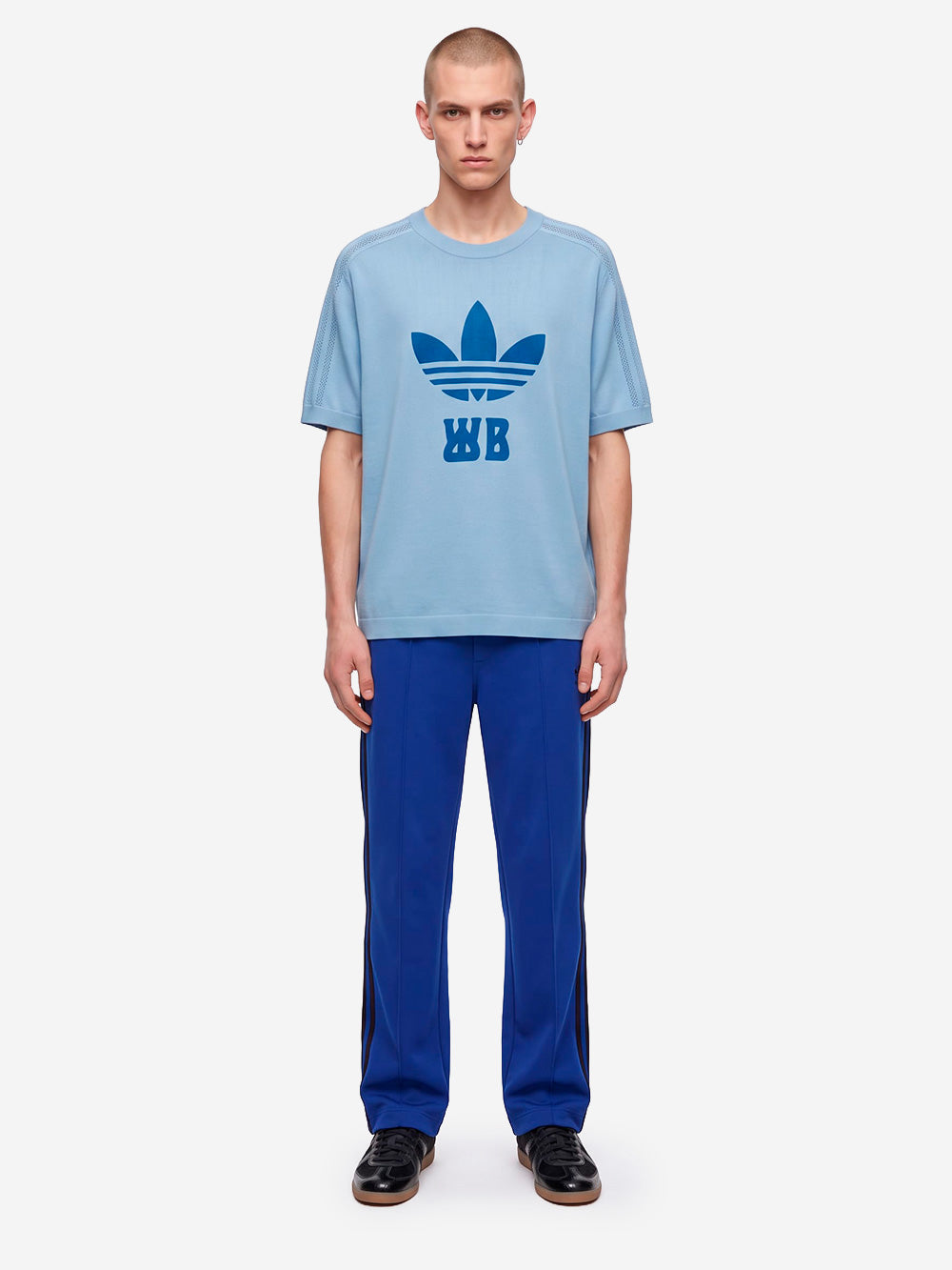 ADIDAS x Wales Bonner t-shirt jacquard azzurra blu Urbanstaroma
