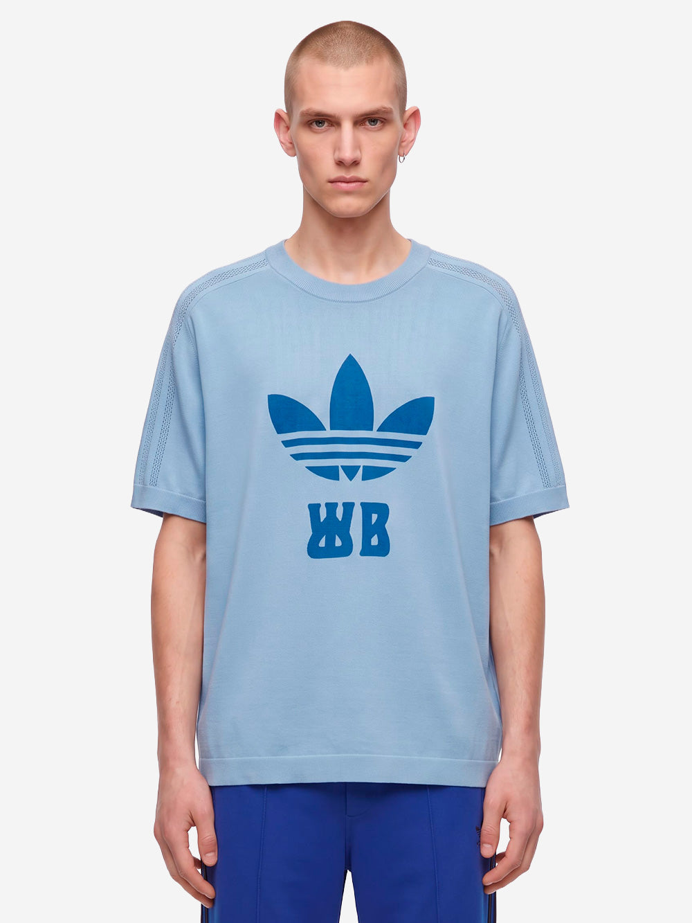 ADIDAS x Wales Bonner t-shirt jacquard azzurra blu Urbanstaroma