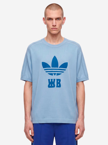 ADIDAS x Wales Bonner t-shirt jacquard azzurra blu
