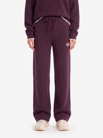 ADIDAS ORIGINALS Pantaloni ESS Knit bordeaux con bordature a contrasto Bordeau