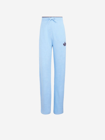 ADIDAS ORIGINALS Pantaloni ESS Knit celesti con bordature a contrasto Celeste