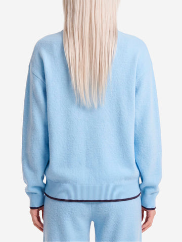 ADIDAS ORIGINALS Maglione girocollo azzurro ESS Knit Tipping Celeste