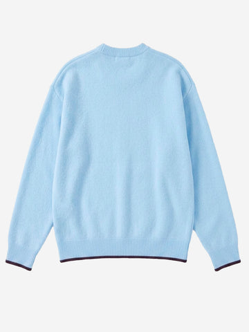 ADIDAS ORIGINALS Maglione girocollo azzurro ESS Knit Tipping Celeste