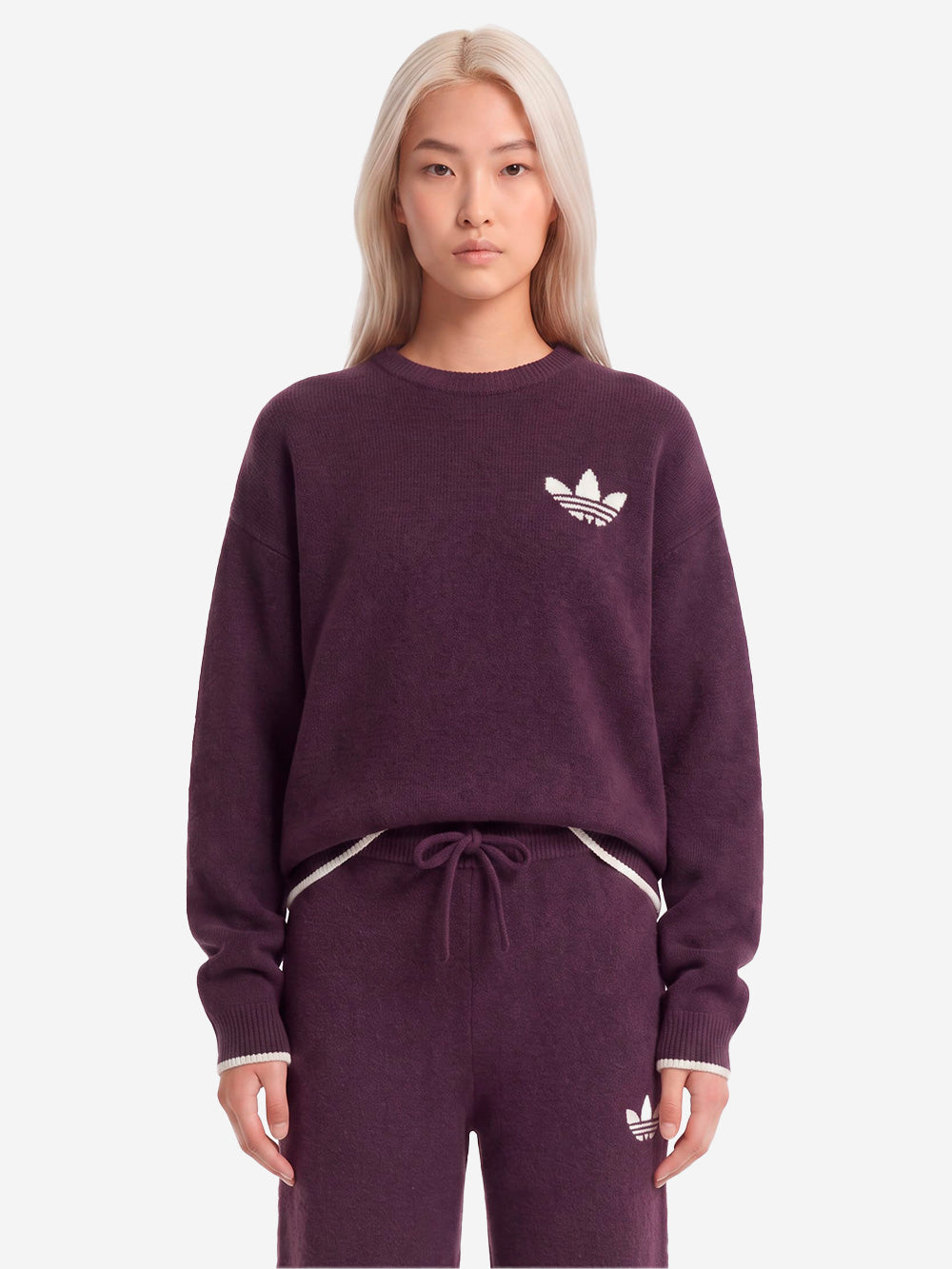 ADIDAS ORIGINALS Maglione girocollo bordeaux ESS Knit Tipping Bordeaux Urbanstaroma