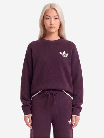 ADIDAS ORIGINALS Maglione girocollo bordeaux ESS Knit Tipping Bordeaux